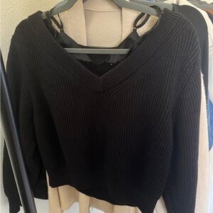 Alexander wang bi-layer v neck sweater with satin cami size M